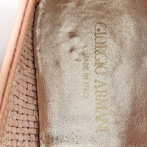 GIORGIO ARMANI Women GIORGIO ARMANI Tan Woven Leather Ballet Flats